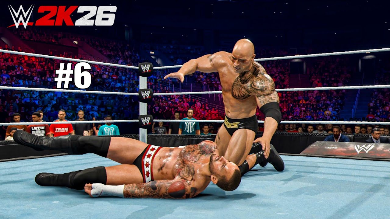 Игровой процесс режима Showcase в WWE 2K26, часть 6 — Си Эм Панк против Рока.