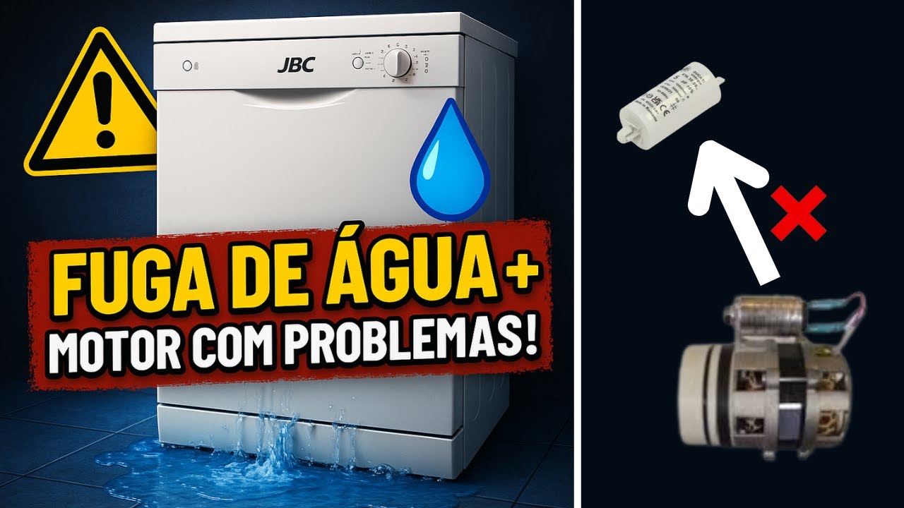 Máquina de lavar louça JBC com fuga de água e motor com pouca força - Orima, Kunft, Midea, Fairline
