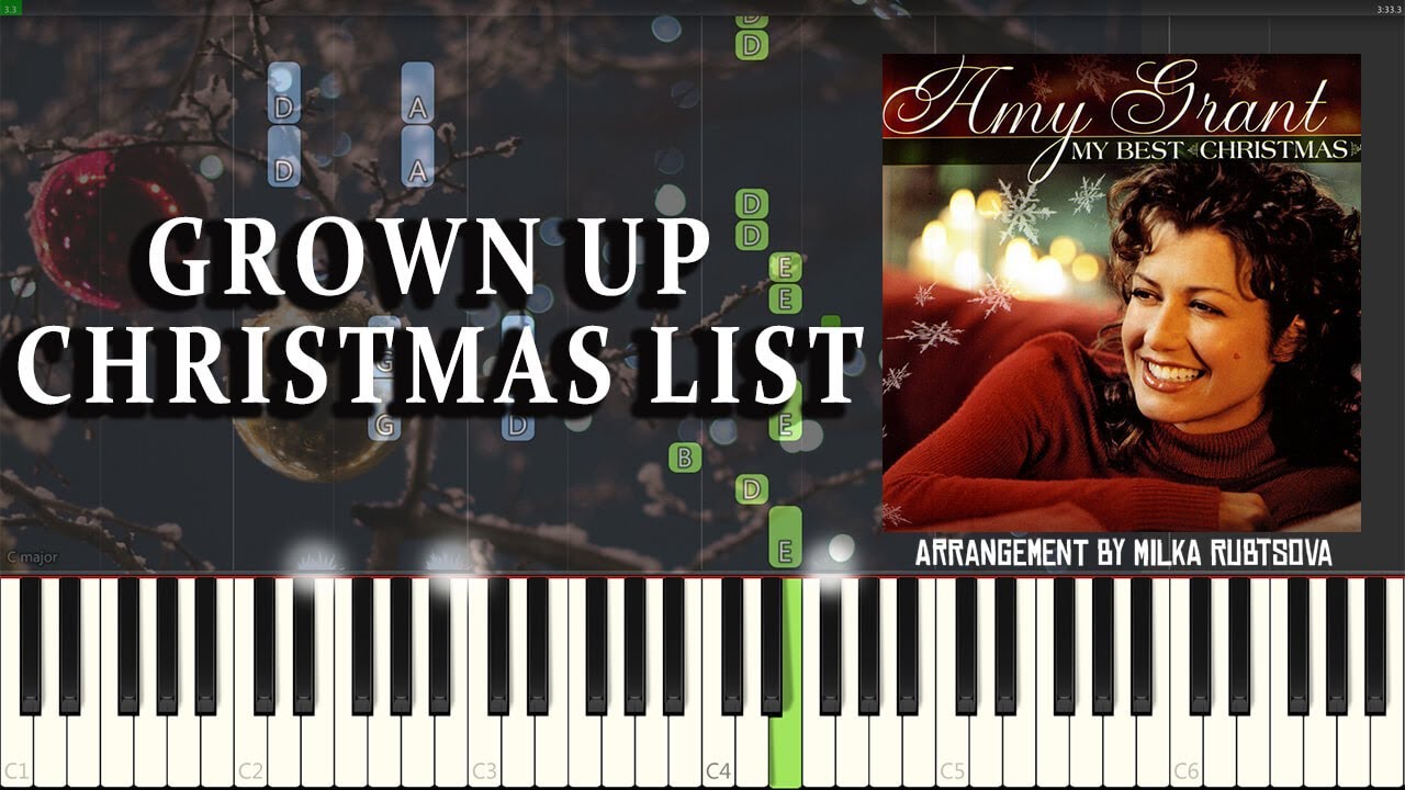 Amy Grant - Grown Up Christmas List | Piano Cover + Synthesia Tutorial