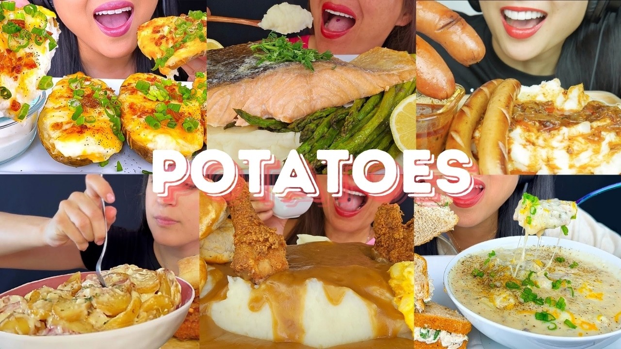 POTATOES MUKBANG *ASMR* COMPILATION | BITES & SWALLOWS | EATING SOUNDS