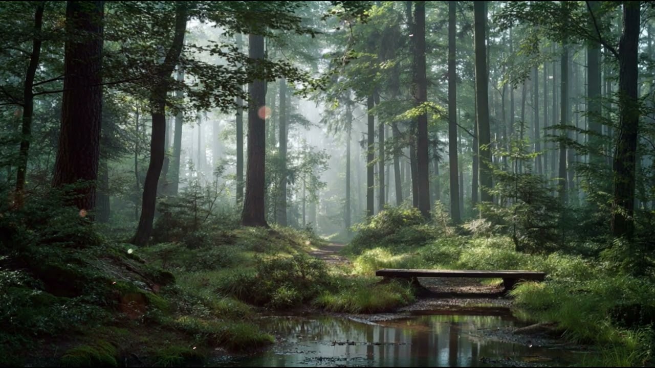 Calm Study Guitar Music (3 Hours) — Misty Forest Morning Light