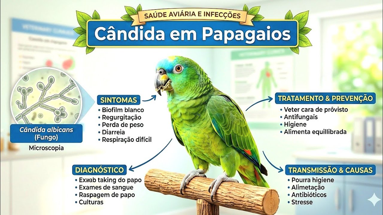 CÂNDIDA EM PAPAGAIOS: SINTOMAS CLÍNICOS, PREVENÇÃO E TRATAMENTO.