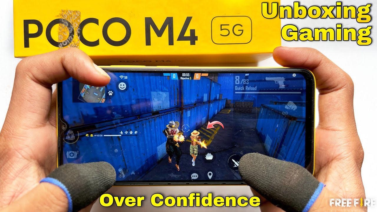 Poco M4 5g unboxing and gaming test over confidence onetap headshot with 3 finger handcam free fire