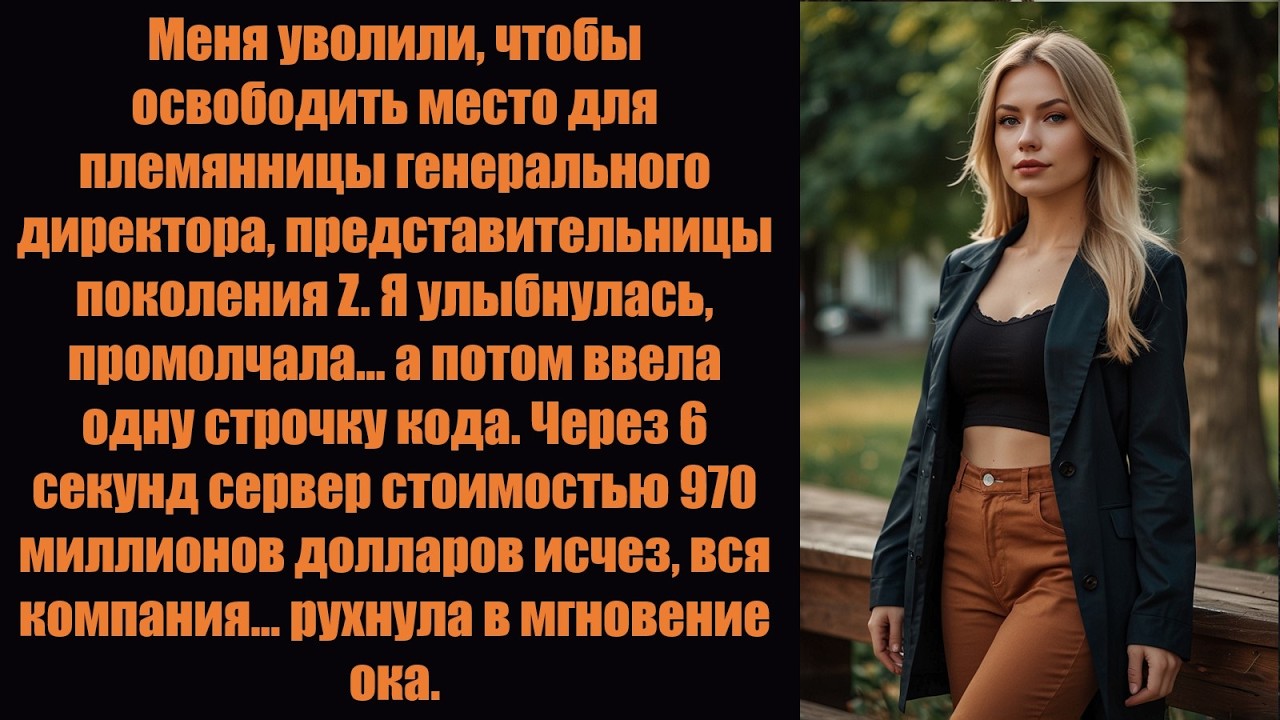Меня уволили, чтобы освободить место для племянницы генерального директора, — поэтому я за считанны.