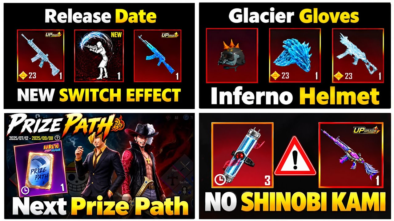 🚨Get 1000% FREE M4 Glacier Switch Effect Release Date | Next Prize Path Bgmi & Pubg | Inferno Halmet