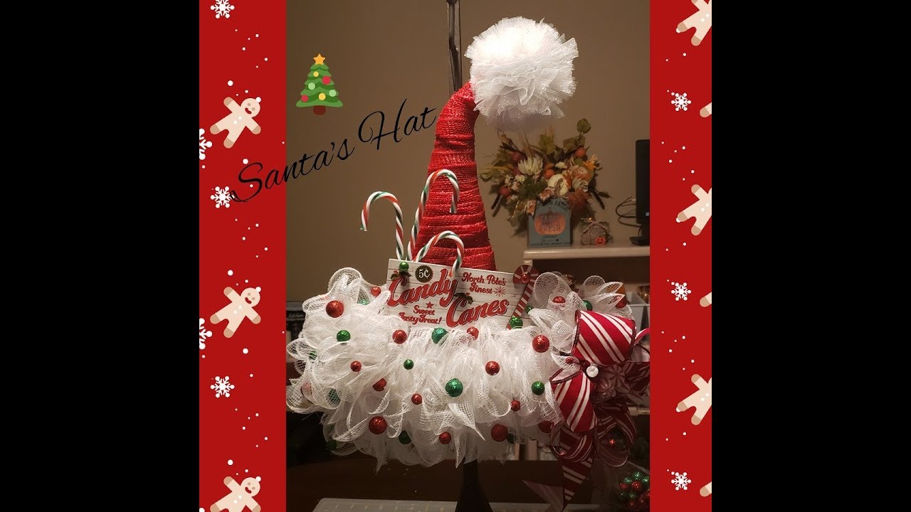 Dollar tree Santa hat wreath