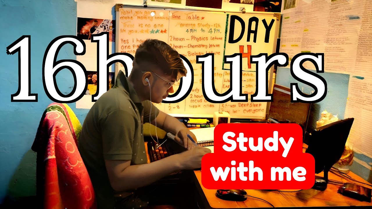 🎧 LIVE 16-Hour Study With Me (part.1) 📚 | Rainy UK Ambience 🌧️ | Focus & Deep Work | Pomodoro timer