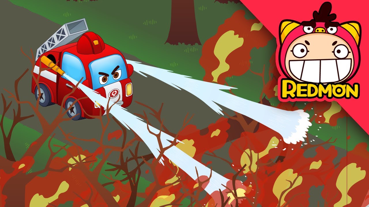 Dangerous Wildfires! | Rescue cars | REDMON