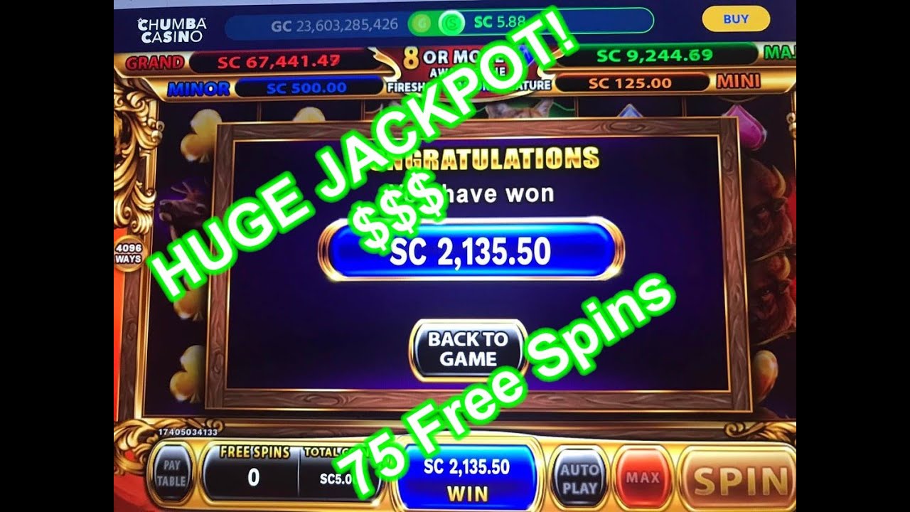 EPIC WIN!!! HUGE JACKPOT 🎰 on Chumba Casino Jackpot on 75 Free SPINS Massive Bonus!