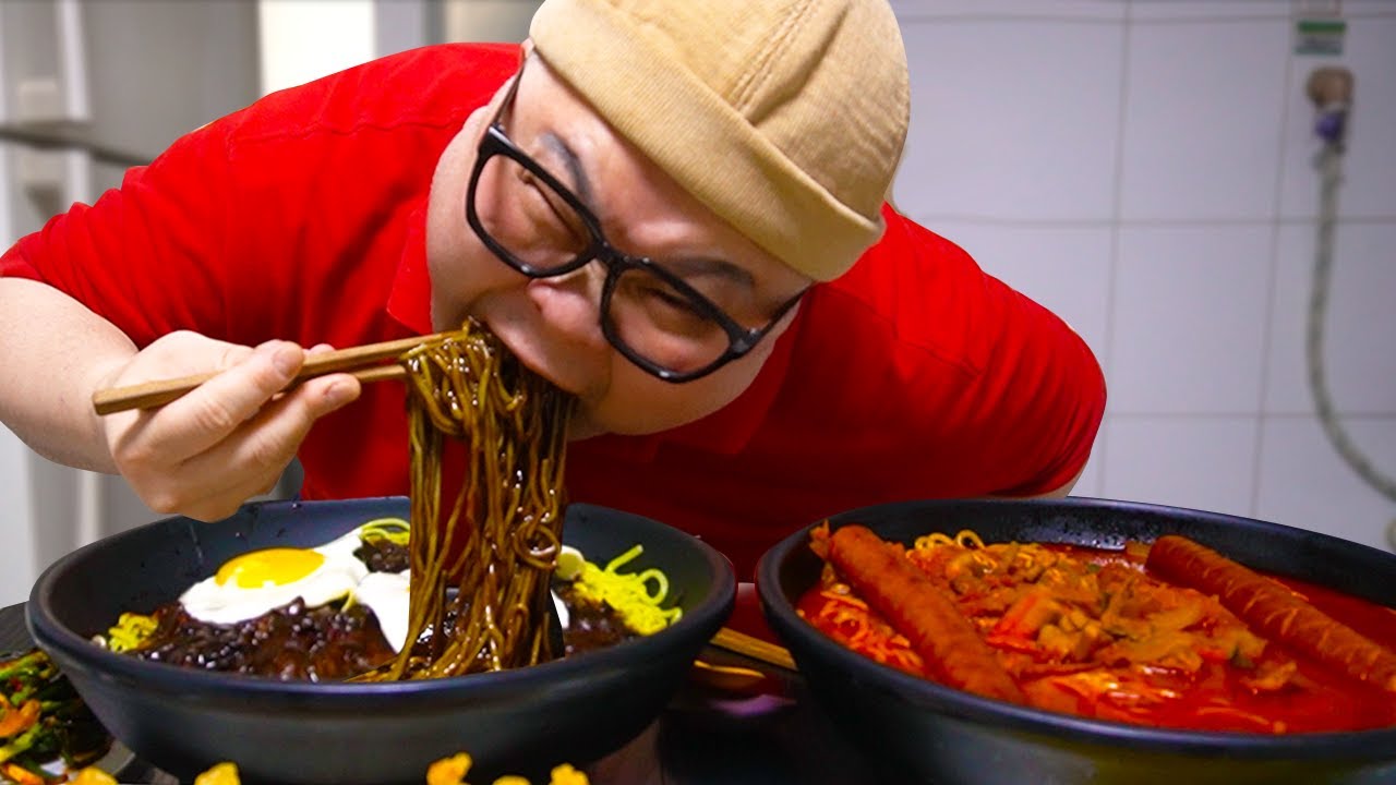 근본 중의 근본_ 짬뽕 & 짜장면 먹방 (직접 만들었는데 역시 가서먹어야..) Black bean sauce Noodle Mukbang Eatingshow