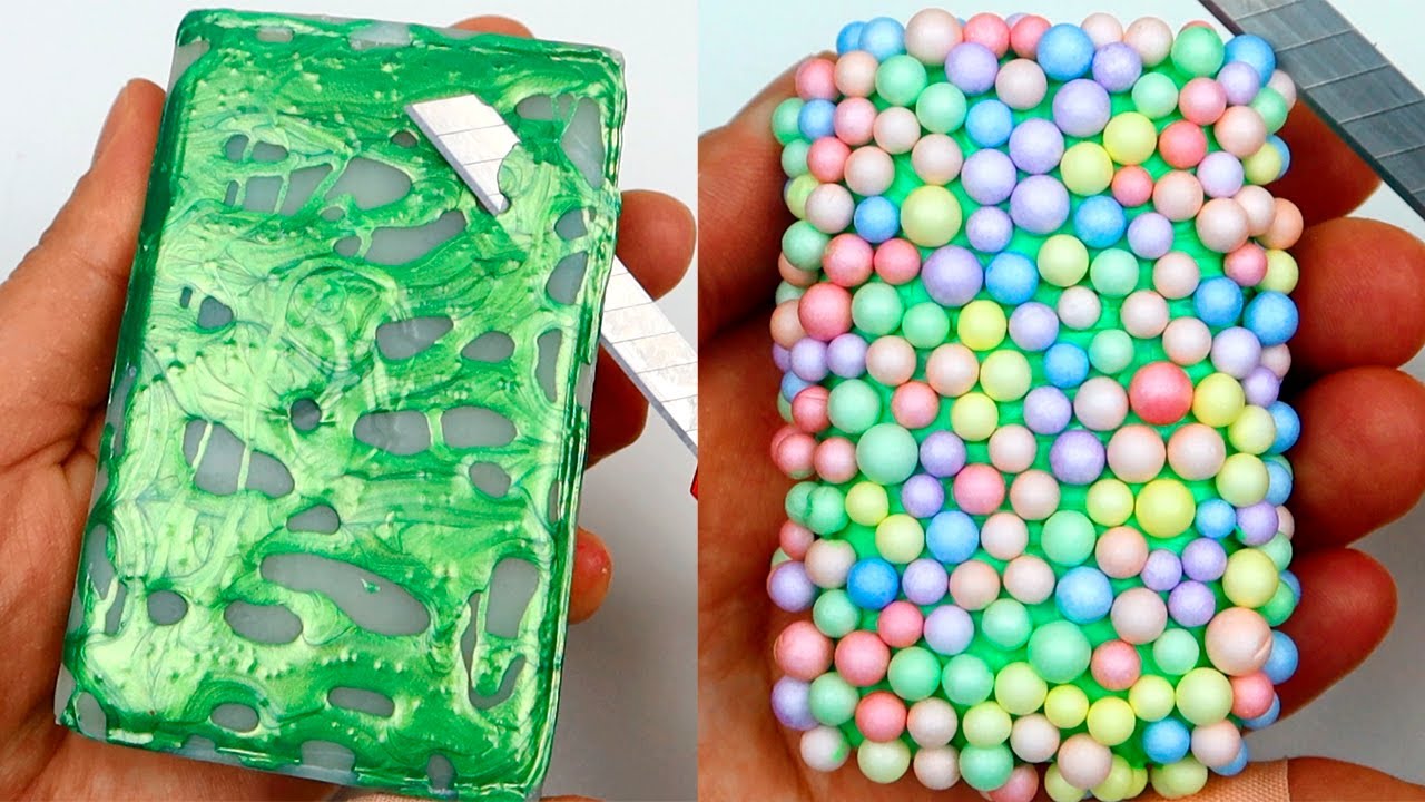 Relaxing Soap Carving. ASMR. Satisfying Soap Cutting-35
