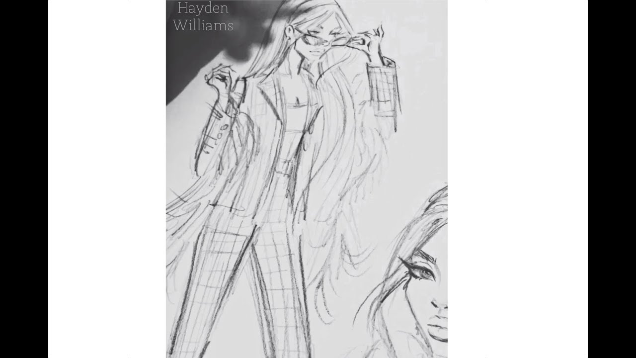 Ariana Grande 'Boyfriend' Fashion Illustration Pencil Sketch Process | Hayden Williams