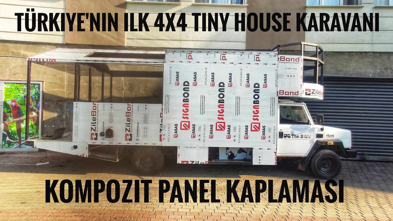 4x4 Tiny House Karavan Yapımı 5.Bölüm Kompozit panel Kaplaması