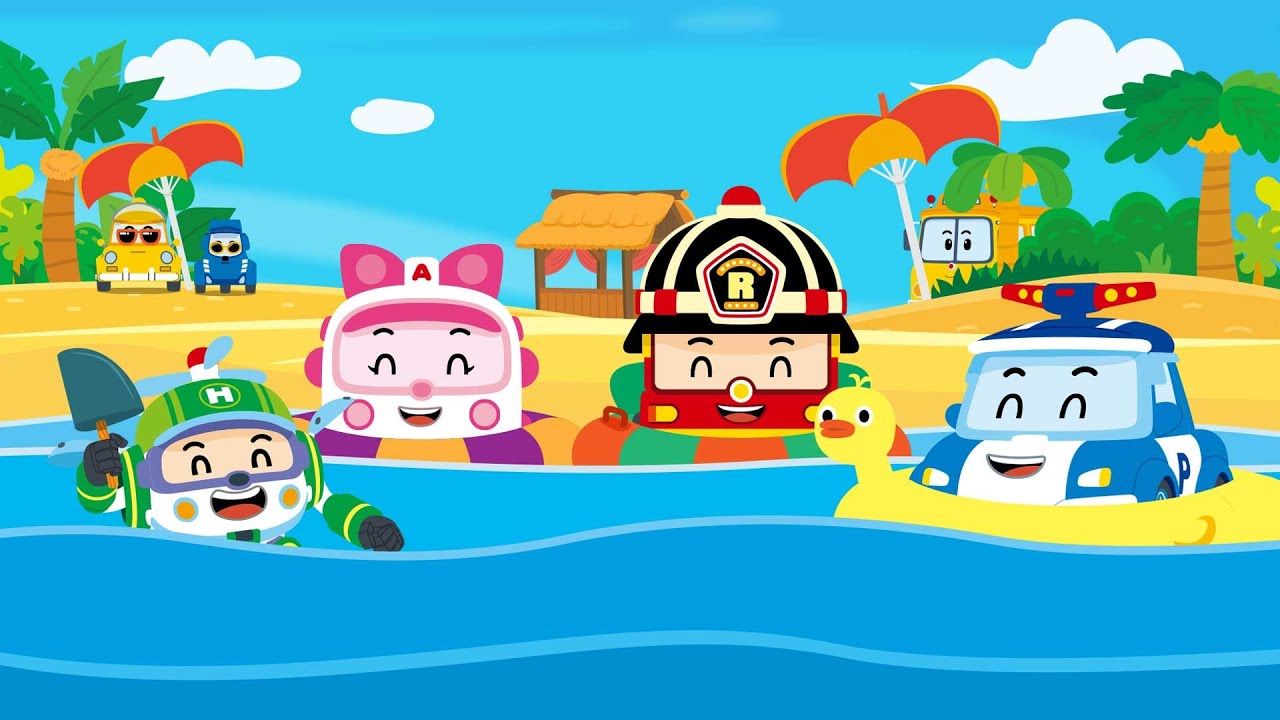 水あそびよりワクワク！なつのうた🍉│ロボカーポリー1時間プレイリスト│サマー·オープニング│くるまのソング│人気童謡│ロボカーポリー 子供の歌