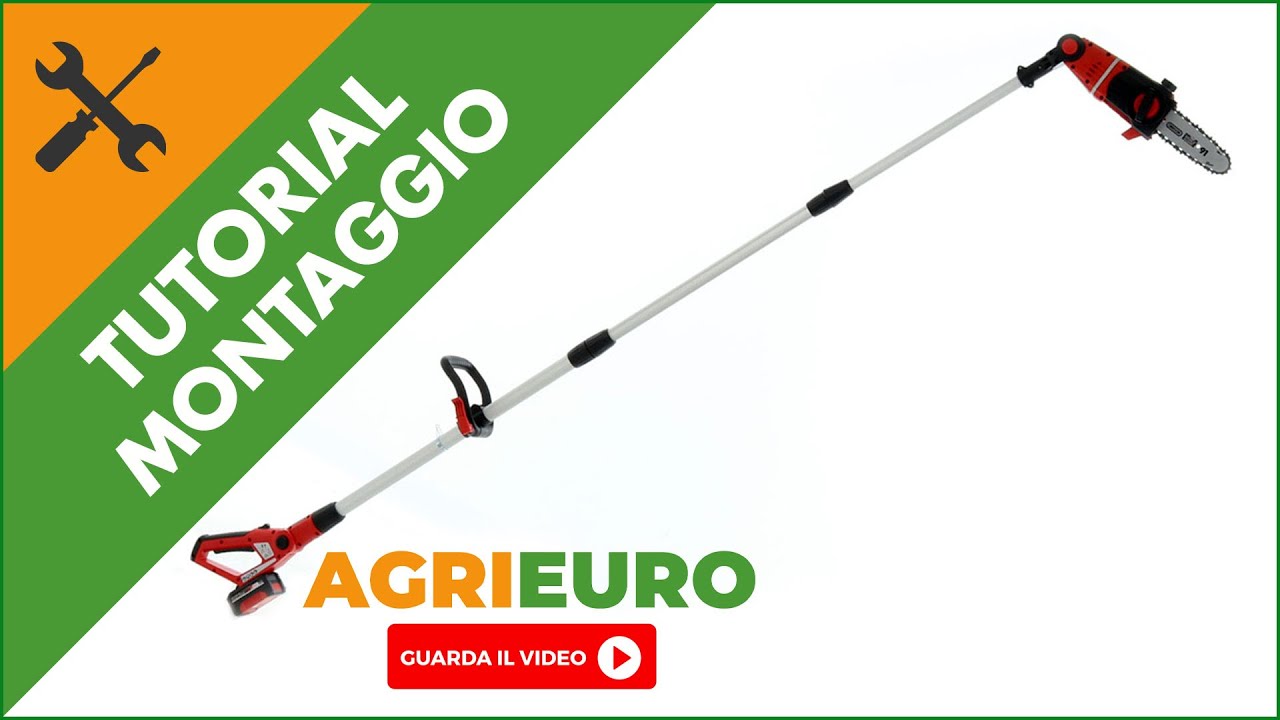 Potatore a batteria su asta Einhell GE-LC 18 Li T - 18V: montaggio e funzionamento del potatore
