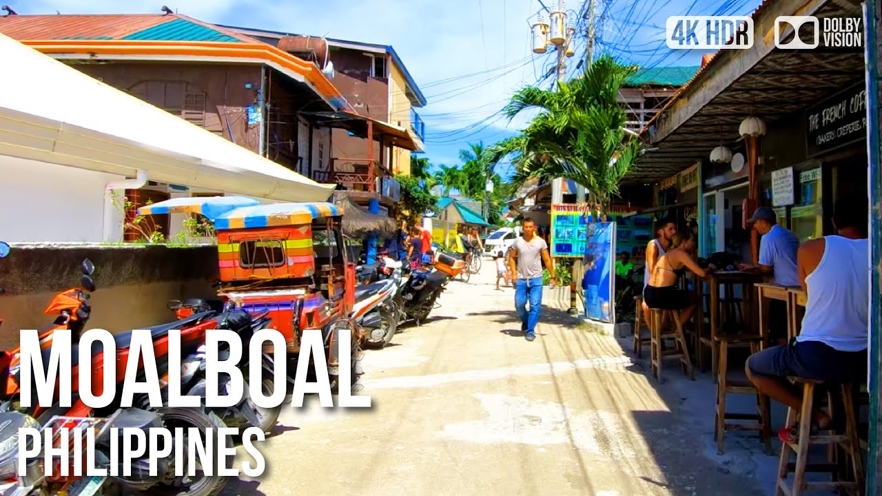 Moalboal Panagsama Beach and Town - 🇵🇭 Philippines [4K HDR] Walking Tour