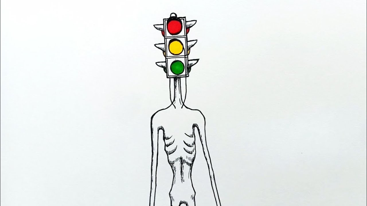 Learn to Draw The Traffic Head , Verkehrskopf zeichnen.