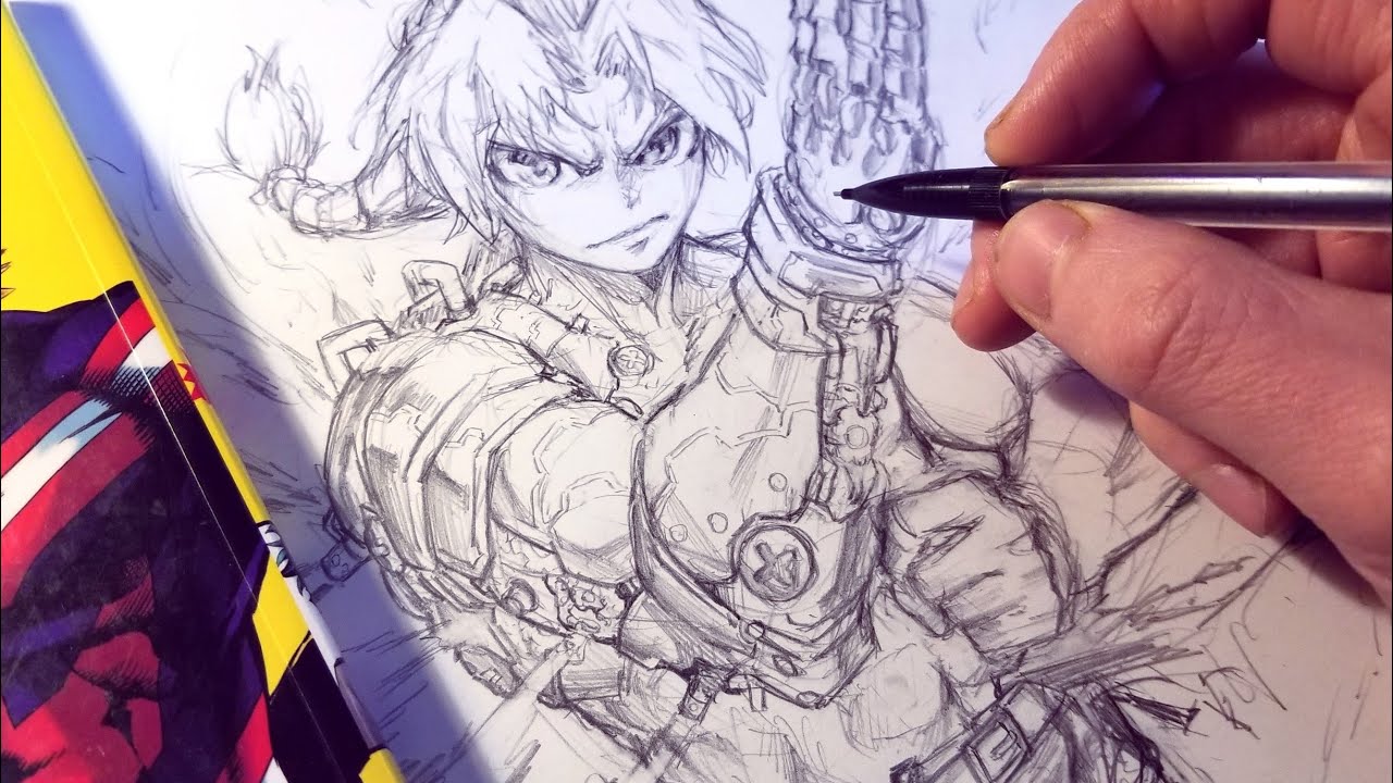 Drawing Edward Elric NEW Streampunk Redesign! Anime Manga Sketch