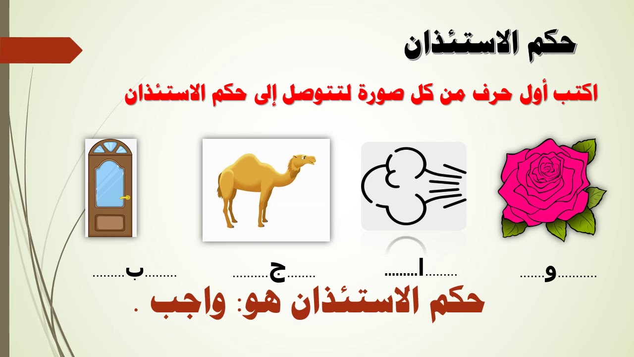 التربية الإسلامية   الصف الرابع   آداب الاستئذان 1