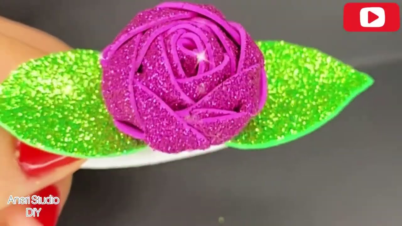 Amazing Trick  For Easy rose Flower Making, R&oacute;ża z pianki foamiranu