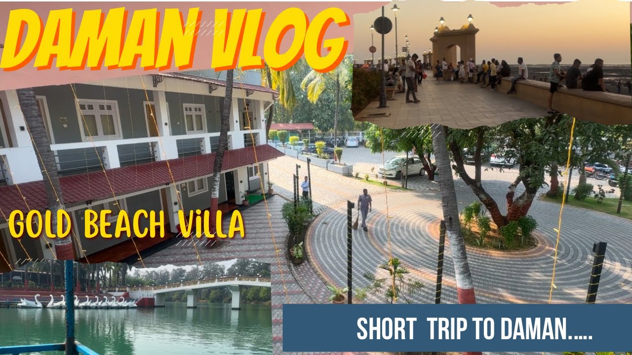 Daman Vlog [2D/1N] Gold Beach Villa | Miramar resort |  Mirasol Lake Boating,Church,PortugueseColony