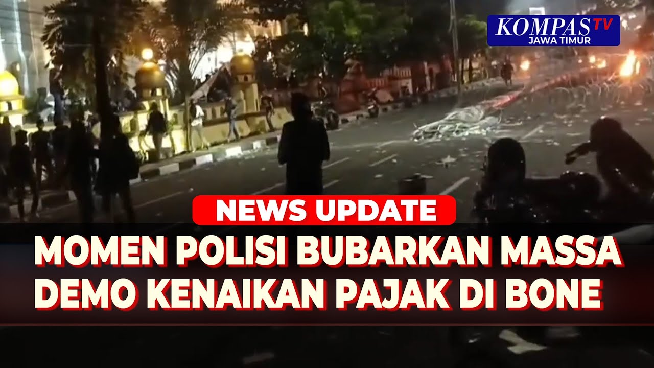 Detik-detik Kericuhan Demo Pajak di Bone, Polisi Bubarkan Massa dengan Water Cannon