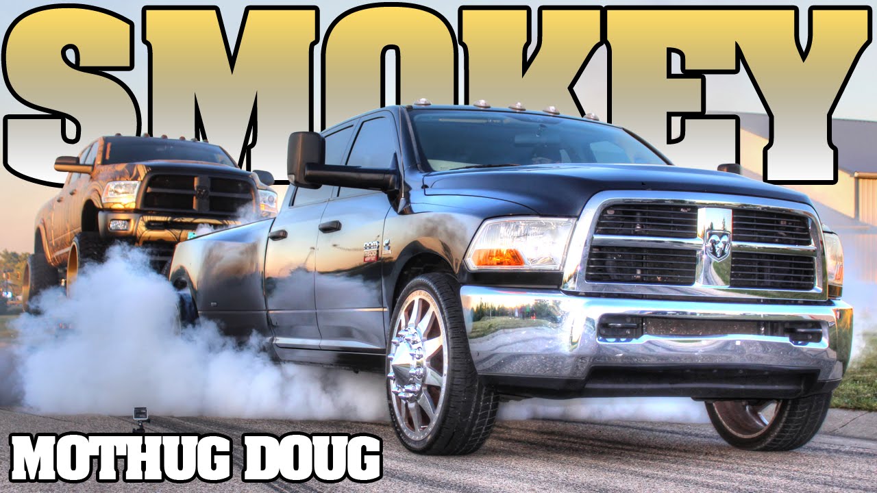 Spade Made Mayhem: Cummins turbo diesel Dually burnouts & donuts 2015