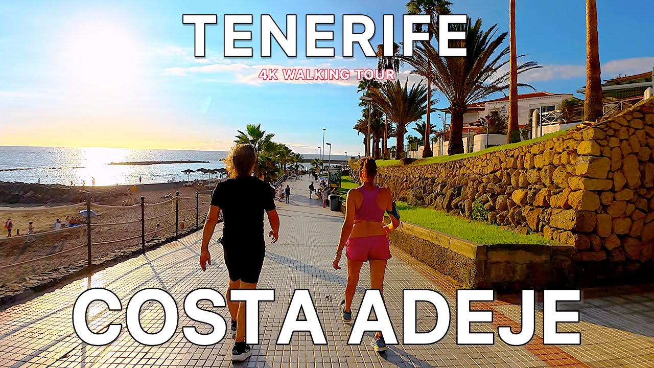 TENERIFE 🌞 Golden Hour Walk | Costa Adeje Promenade 4K UHD