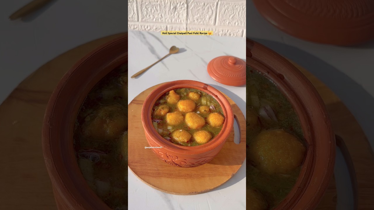 Holi Special Pani Fulki recipe 😍 #shorts #holi #holispecial #viral #streetfood #snacks