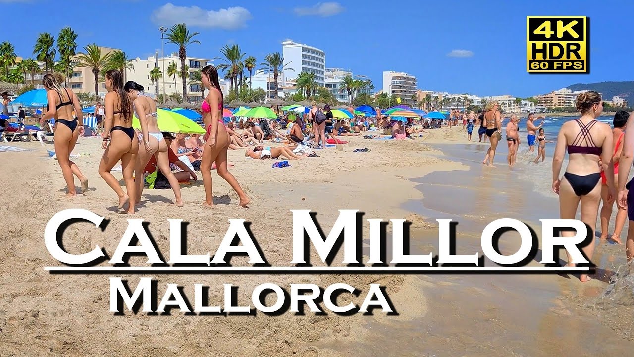 Cala Millor Beach Walk Mallorca 4K 60fps HDR (UHD) Dolby Atmos 💖 Balearic Islands 👀 Spain 🇪🇸