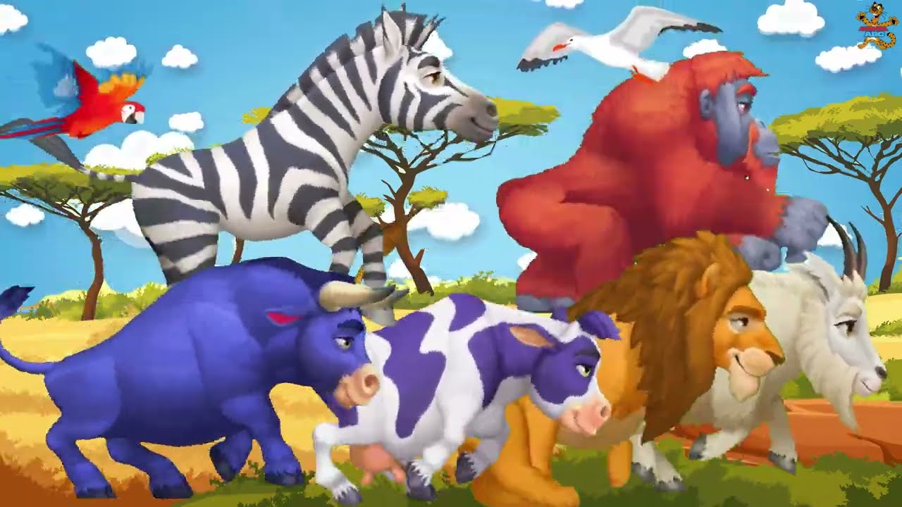 Learn Animal Sounds Song for Kids – Farm & Safari Animals