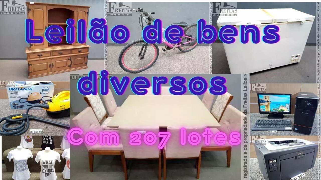 LEILAO DE BENS DIVERSOS, COM M&Oacute;VEIS, COMPUTADORES, CAMISETAS, ELETRO PORT&Aacute;TEIS E ETC.