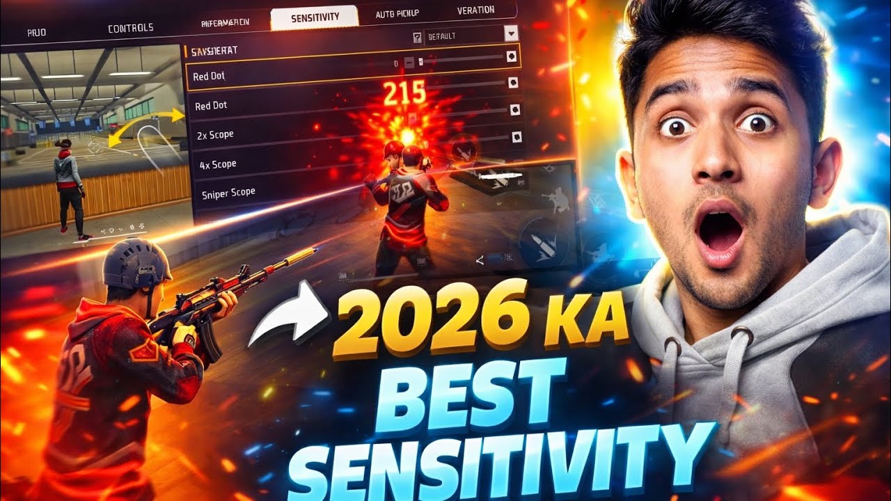 2026 ka best sensitivity free fire | free fire best sensitivity| 😱 