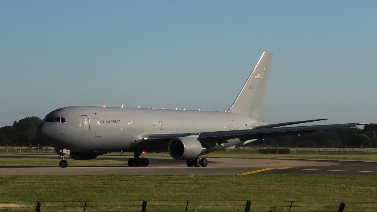 Mass launch at Mildenhall 5x KC46, 4x KC135. RC135 . Lakenheath F15, F16, F35 2x Rare C17s 8/8/2024