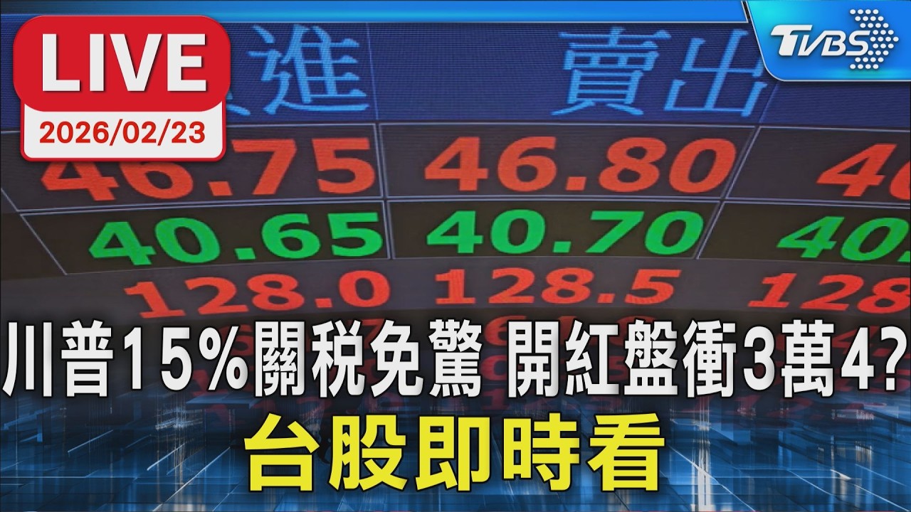 【LIVE】川普15%關稅免驚 開紅盤衝3萬4？台股即時看