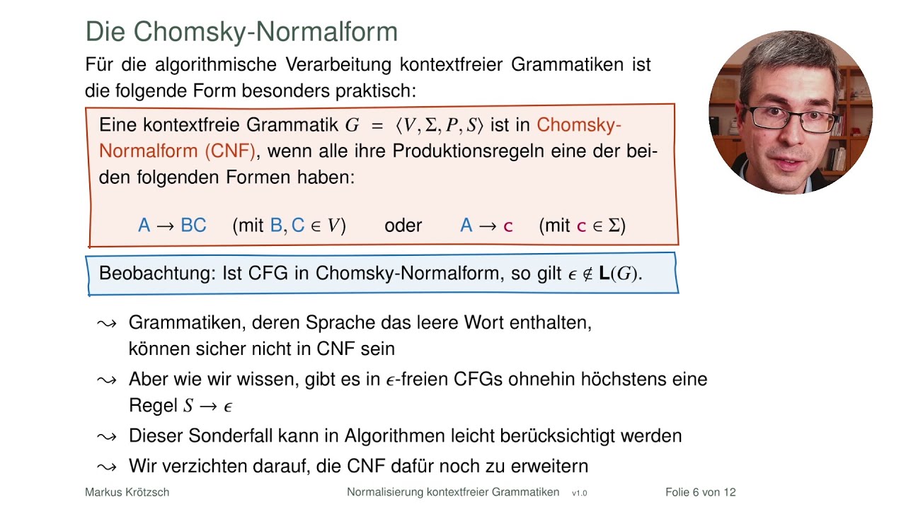 Normalisierung kontextfreier Grammatiken