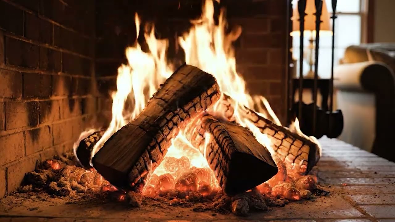 Enjoy a Fireplace Experience: Relaxation with the Warm Cracking of Logs and the Peaceful Glow 🔥