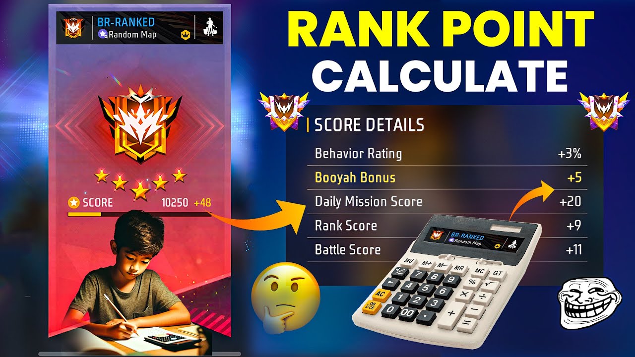 BR Rank Score Calculate Free Fire | BR Ranked Points Calculator Details in Free Fire 2025