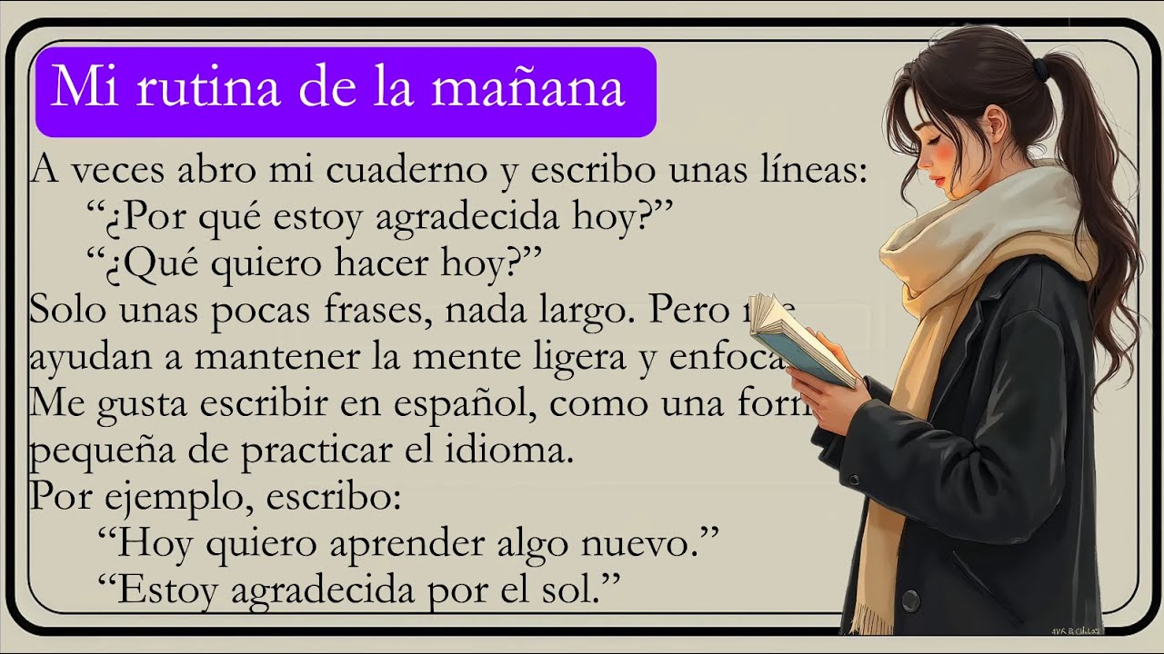 Mi rutina de la mañana  ❤️ | Learn Spanish with Simple Story (A1–A2)