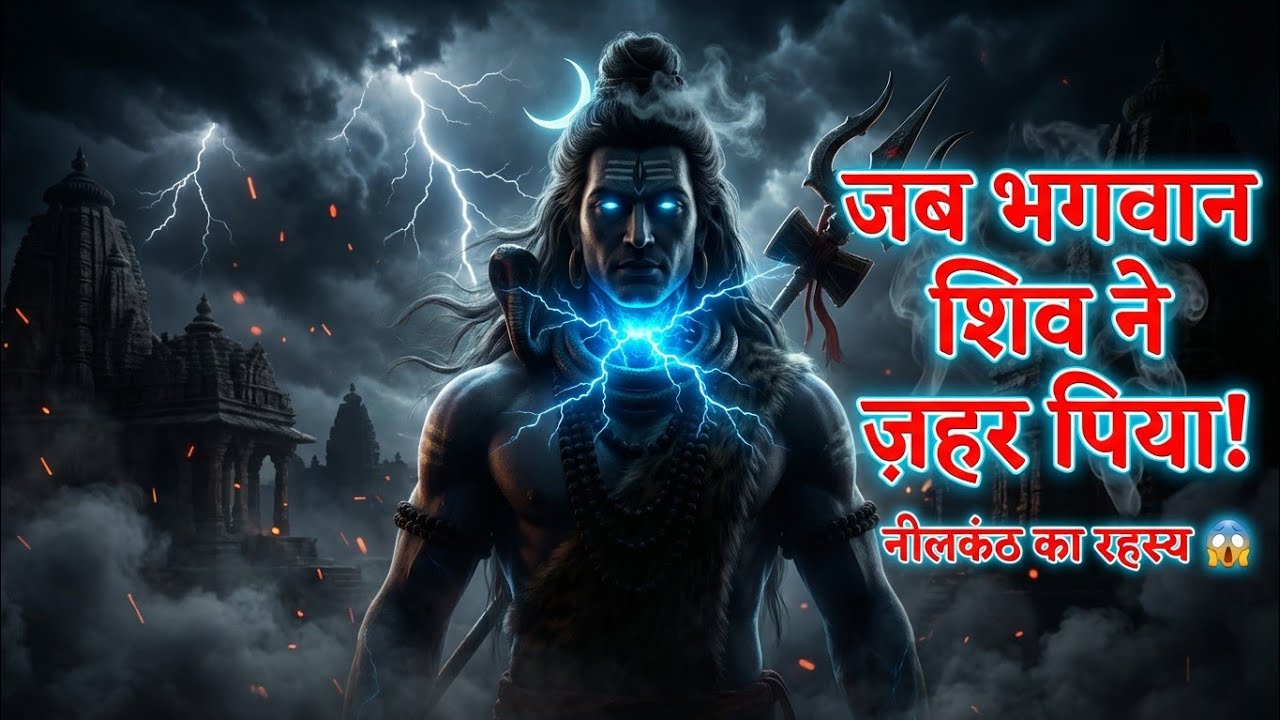 जब भगवान शिव ने पिया हलाहल विष! 😱 नीलकंठ की रहस्यमयी कथा। Shiv Puran Story #youtubevideo 