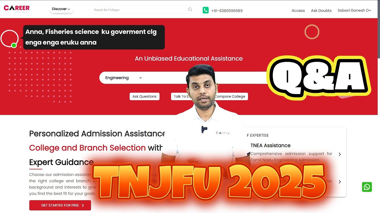 Q&A #6 | TNJFU - 2025 | Best College &  Branch |  Unbiased Admission Assistance