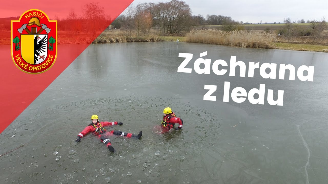 Záchrana z ledu • výcvik JSDH Velké Opatovice