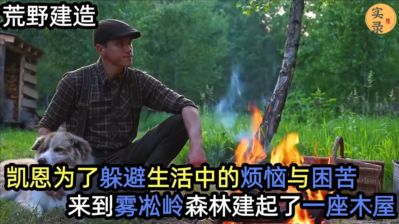 凯恩为了躲避生活中的烦恼与困苦，来到祖父常常对他提起的雾凇岭森林里，建起了一座木屋#建造 #解压 #荒野建造 #户外 #野外生存#失眠#深夜失眠#助眠 #解压视频