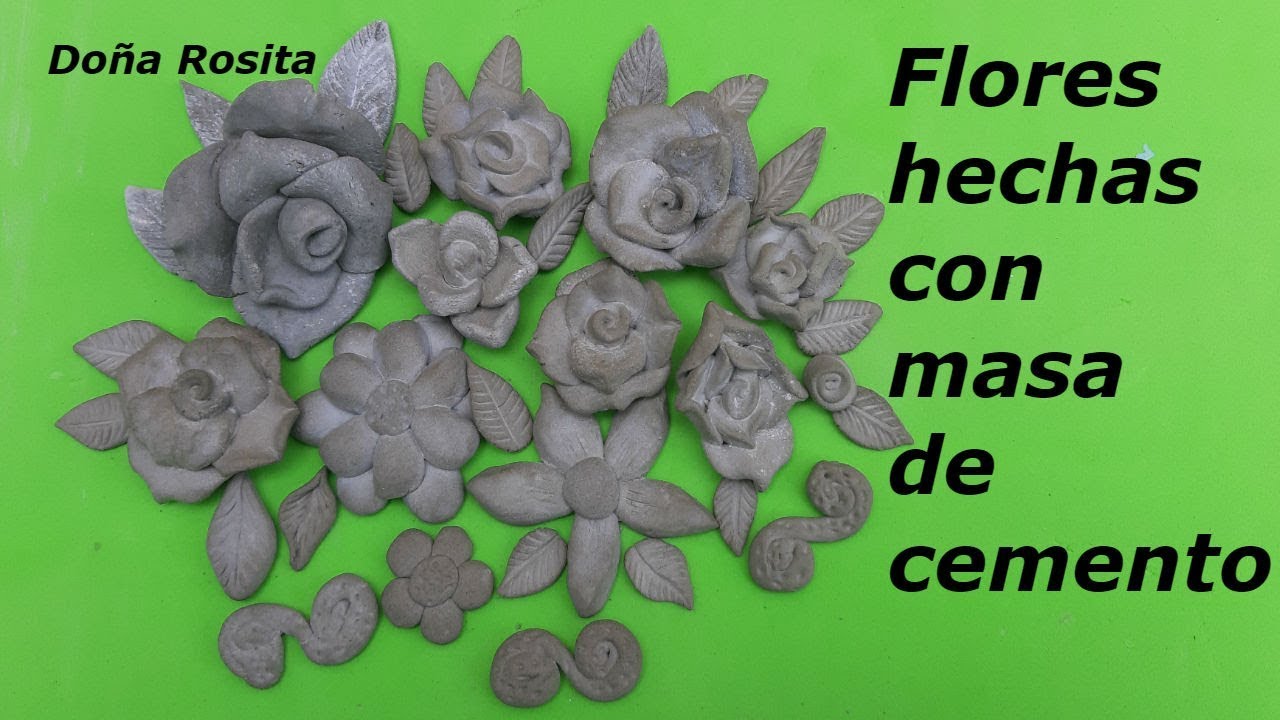 DIY , Como hacer flores con masa de cemento sin moldes Manualidades faciles de hacer