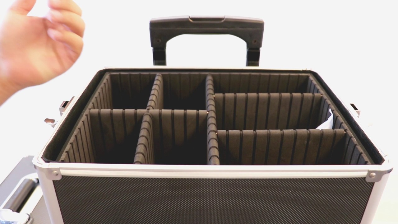 Ollieroo 4 in 1 Aluminum Rolling Cosmetic Makeup Train Cases Trolley Professional Artist Train Case