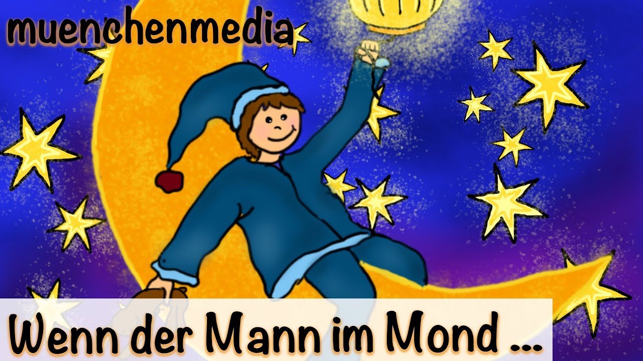 🌛 Wenn der Mann im Mond das Licht ausknipst - Kinderlieder | entspannende Schlafmusik f&uuml;r Babys