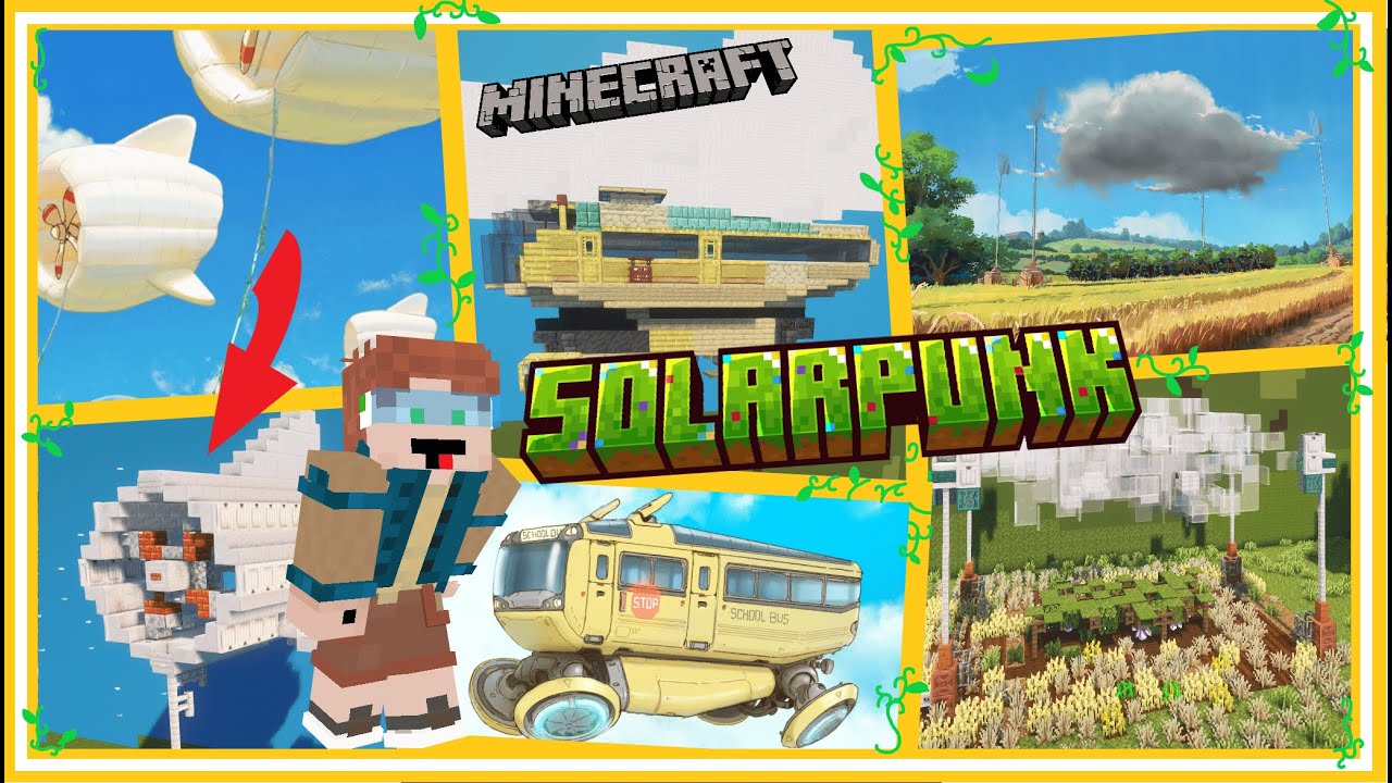 Elements of Dear Alice built in Minecraft ! - A Solarpunk minecraft build
