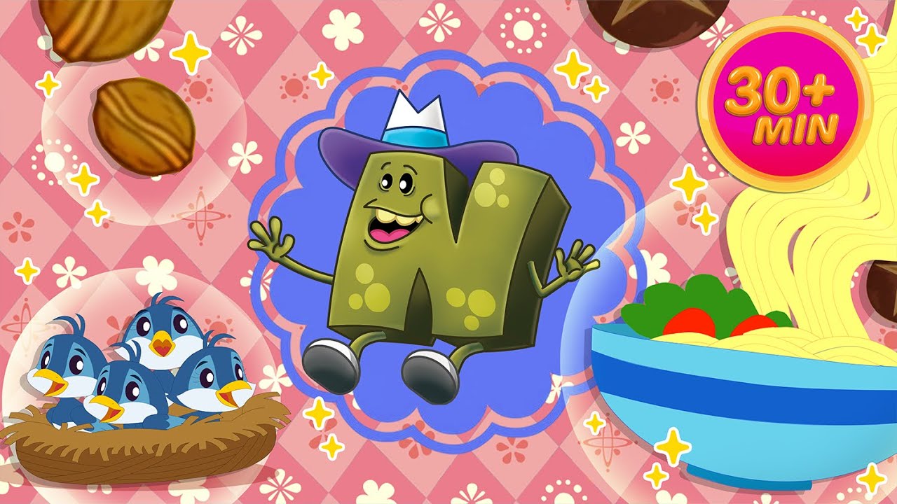 Давайте найдём N-монстра | 30-минутный цикл #abcmonsters #toddlerlearning #alphabetsongs
