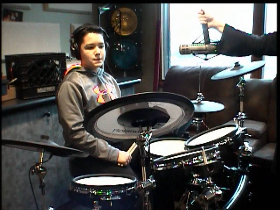 10-Year-Old Drummer Logan Flaherty LIVE in studio | BobRivers.com