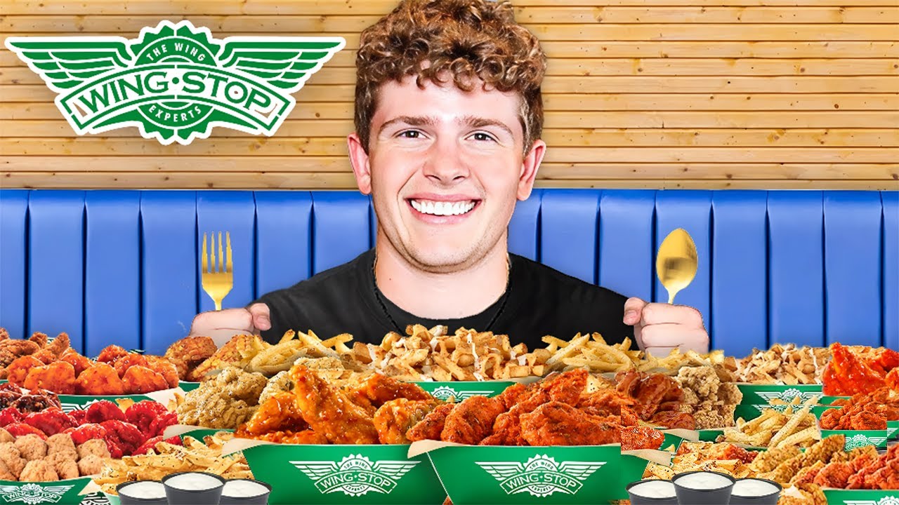 Eating The Entire US Wingstop Menu! &bull; ASMR MUKBANG